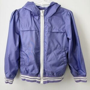 The Children's Place Girls 4T Purple Hooded Windbreaker Jacket Zip Up Coat